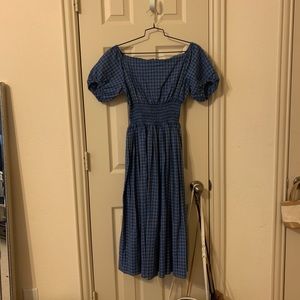 NWOT VTG inspired puff sleeve midi dress size S